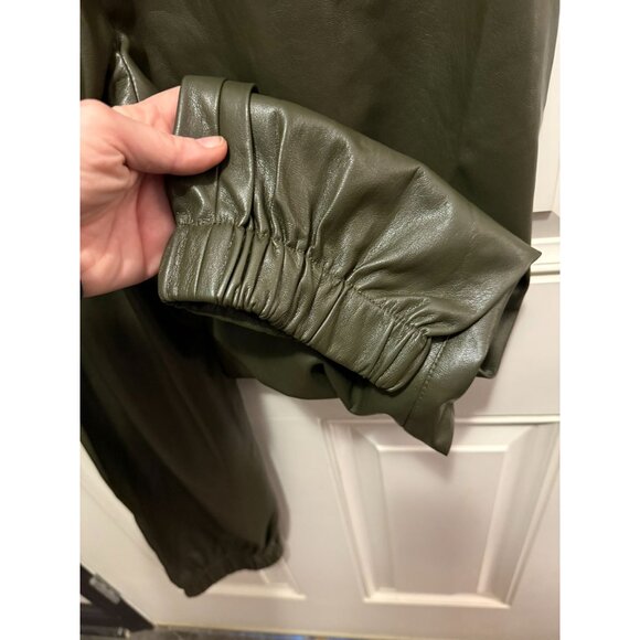 Vegan Leather Olive Green Jogger Pants By Velvet Graham & Spencer Size 6 - Picture 7 of 7
